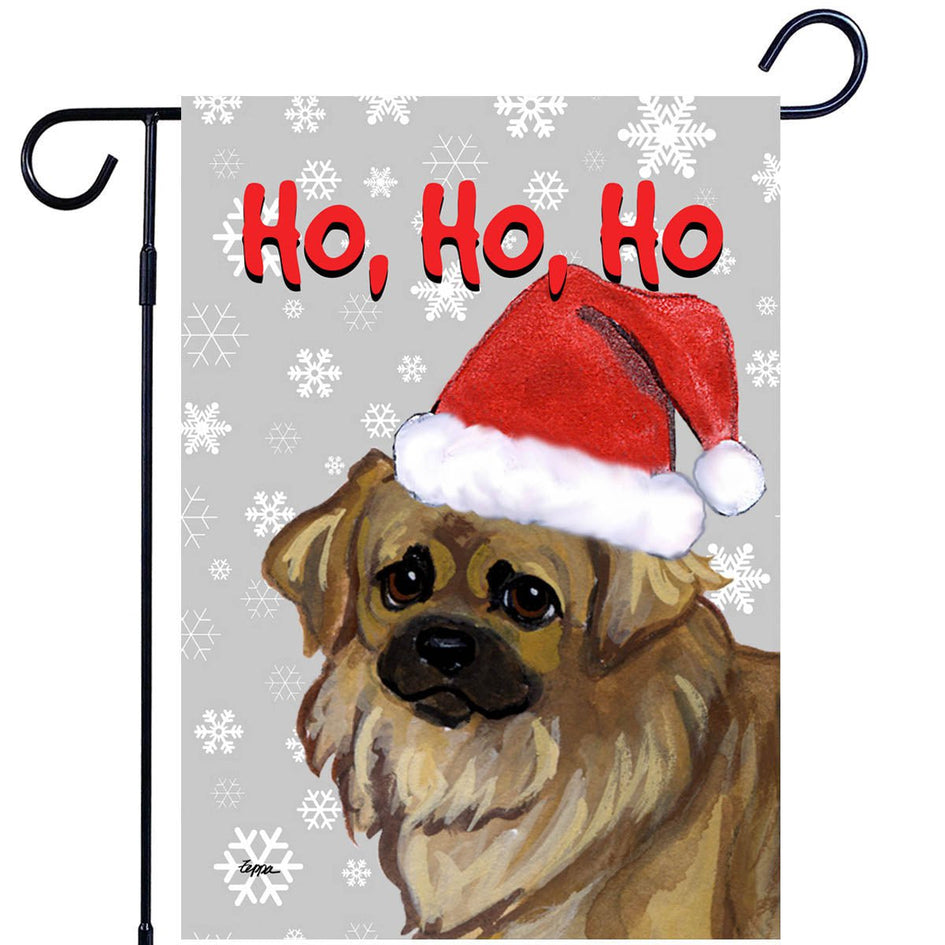 Tibetan Spaniel Ho Ho Ho Holidays Garden Flag