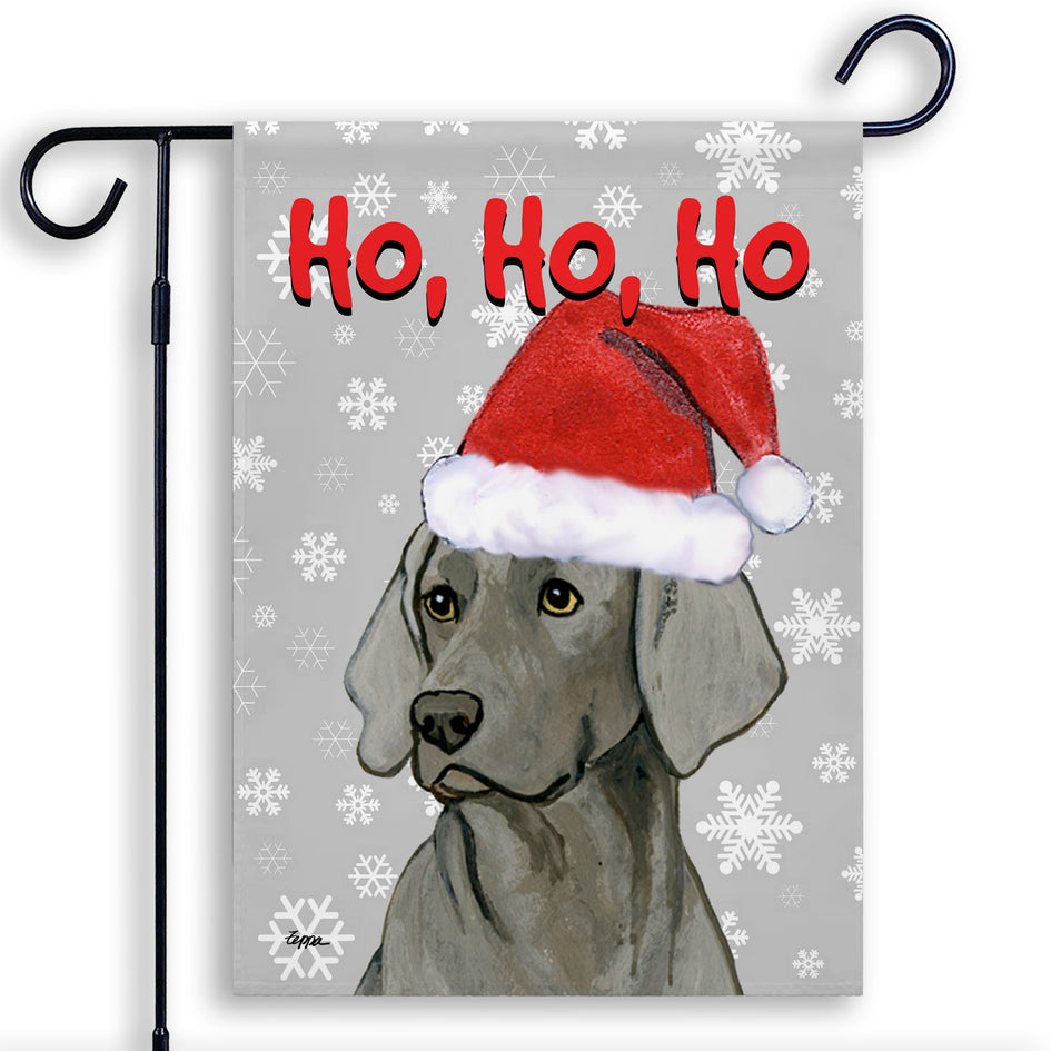 Weimaraner Ho Ho Ho Holidays Garden Flag