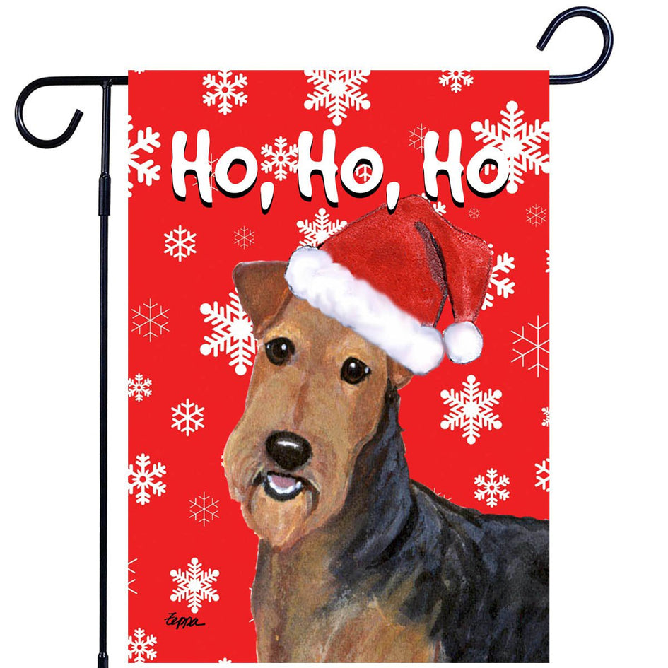 Airedale Terrier Ho Ho Ho Holidays Garden Flag
