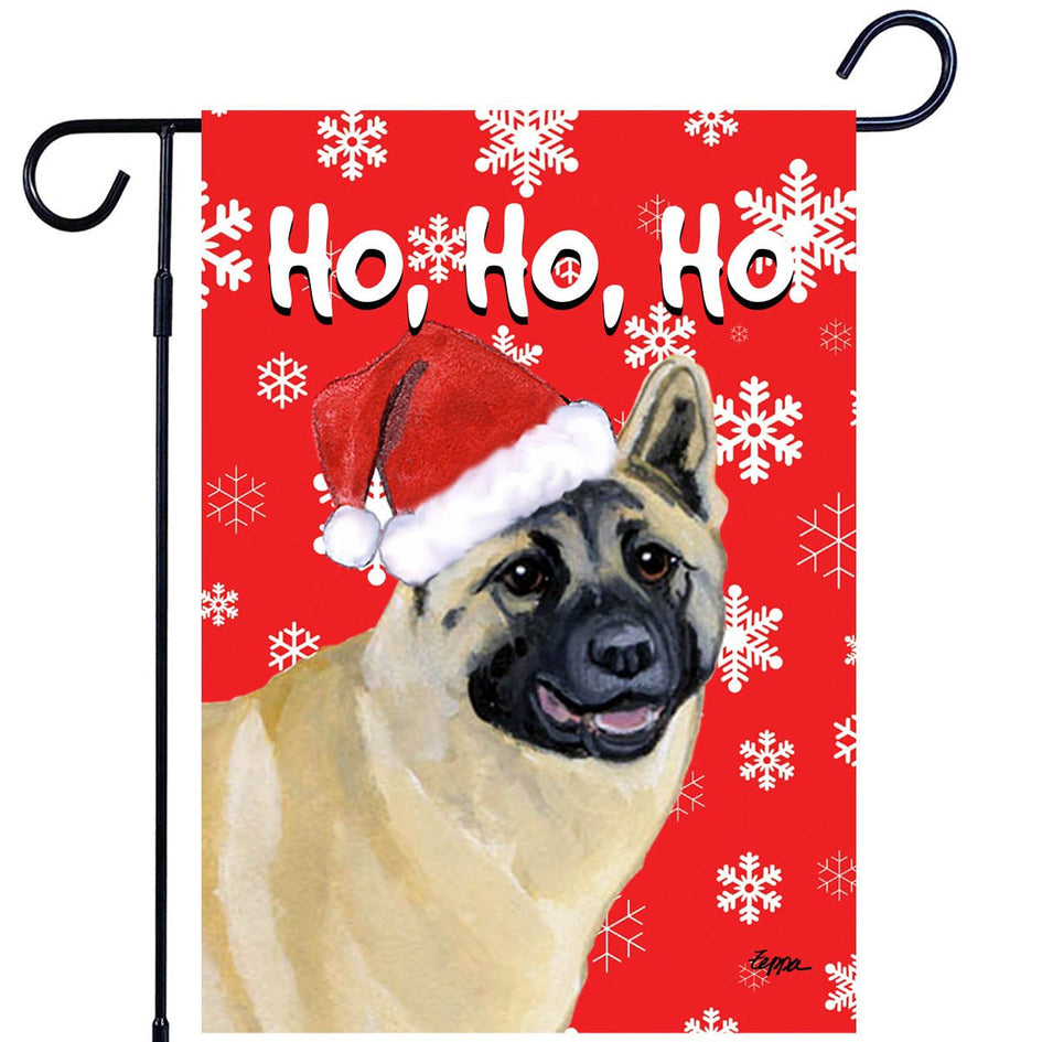 Akita Ho Ho Ho Holidays Garden Flag