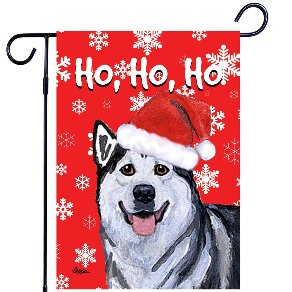 Alaskan Malamute Ho Ho Ho Holidays Garden Flag
