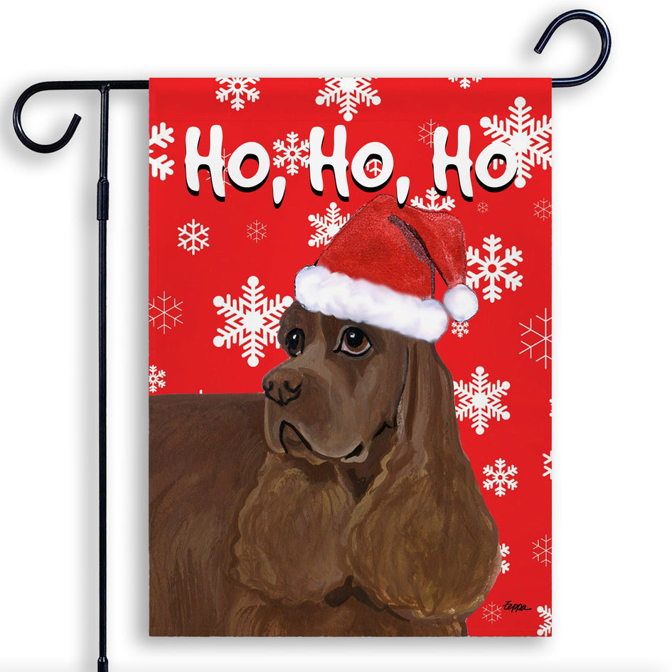 Cocker Spaniel Ho Ho Ho Holidays Garden Flag