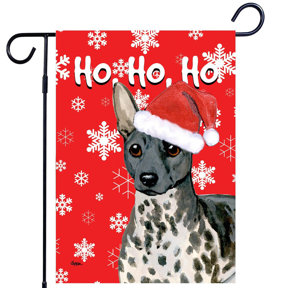 American Hairless Terrier Ho Ho Ho Holidays Garden Flag