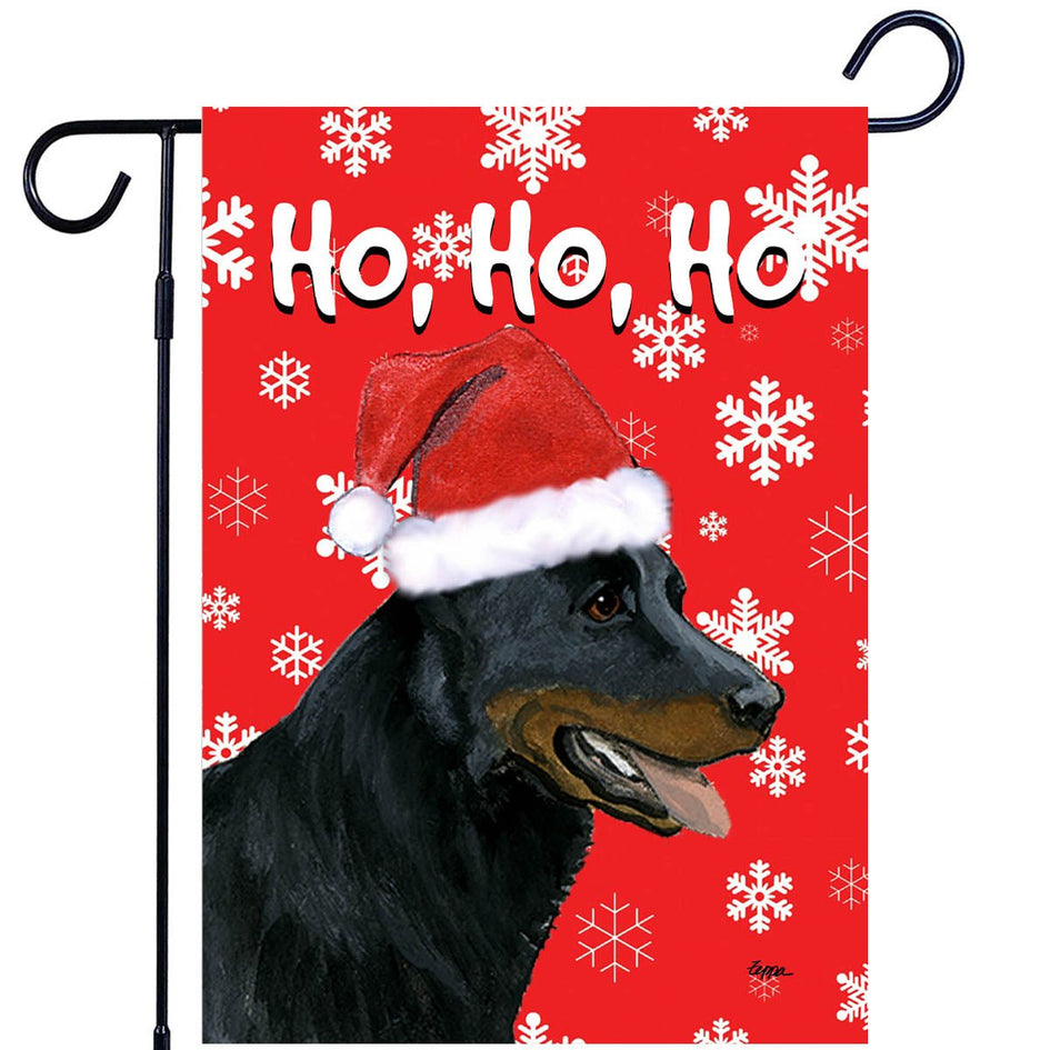Beauceron Ho Ho Ho Holidays Garden Flag