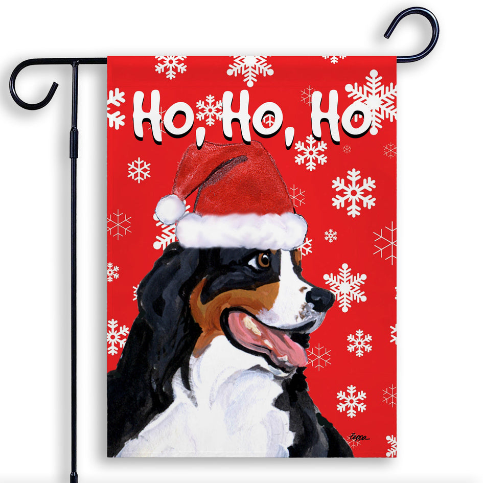 Bernese Mountain Dog Ho Ho Ho Holidays Garden Flag