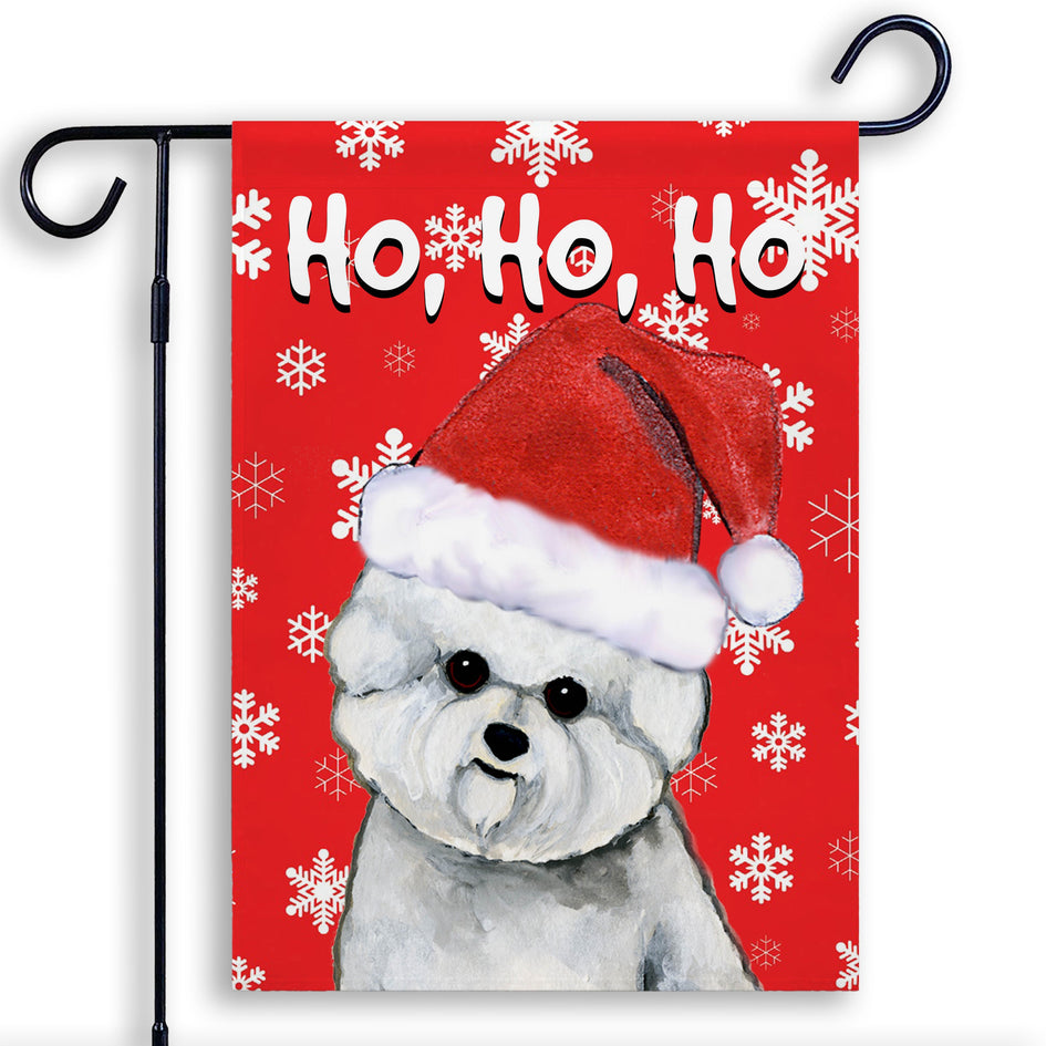 Bichon Frise Ho Ho Ho Holidays Garden Flag