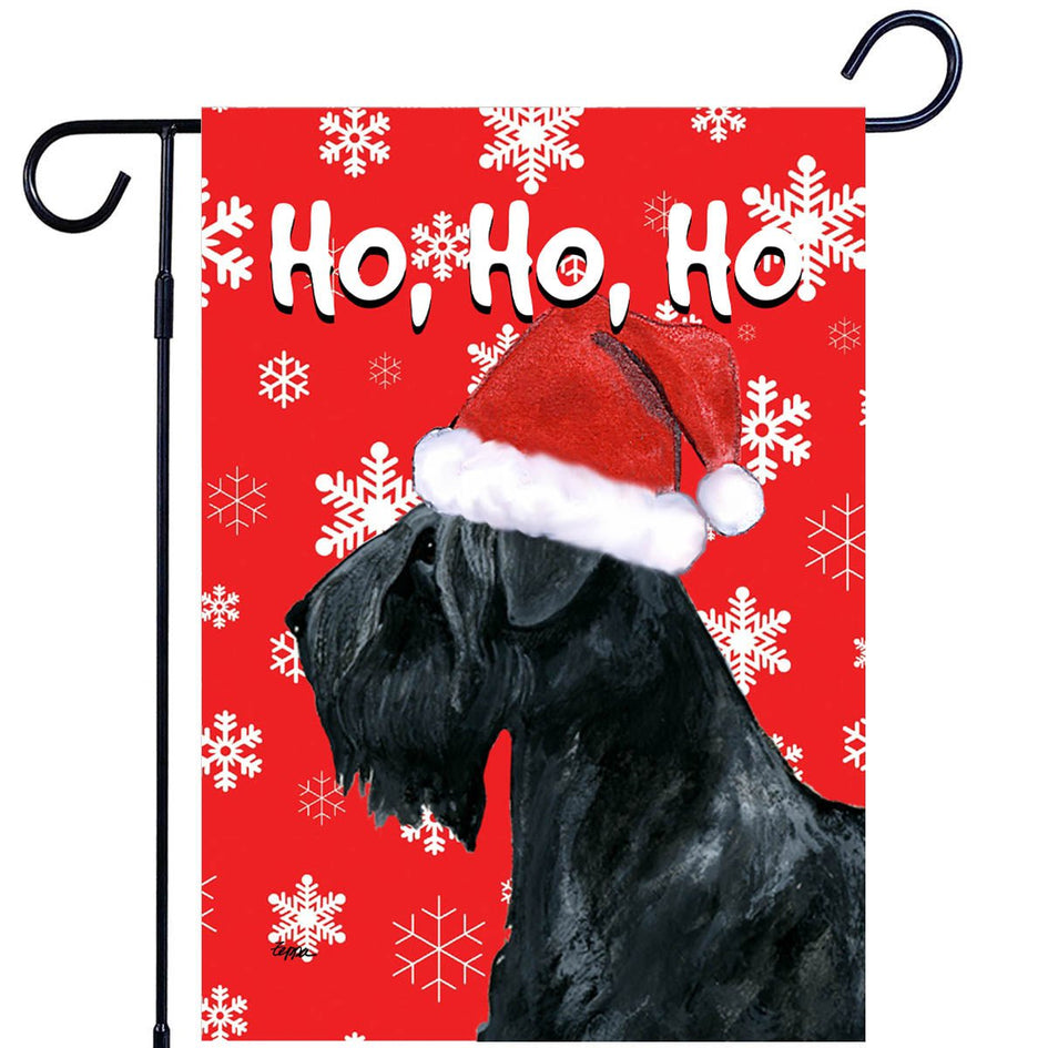 Black Russian Terrier Ho Ho Ho Holidays Garden Flag