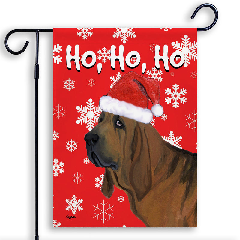 Bloodhound Ho Ho Ho Holidays Garden Flag