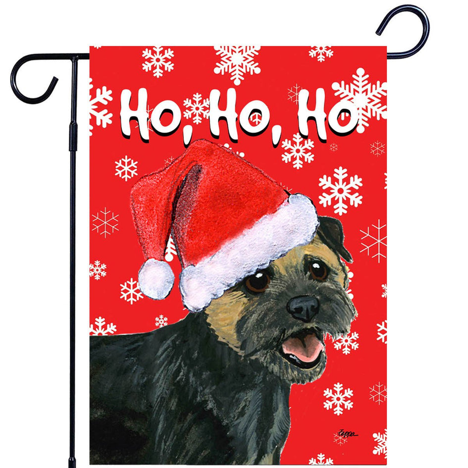 Border Terrier Ho Ho Ho Holidays Garden Flag