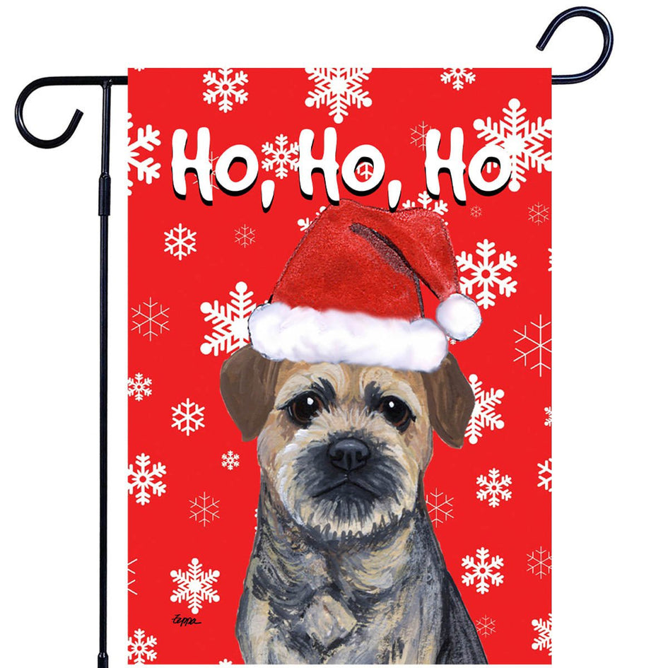 Border Terrier Ho Ho Ho Holidays Garden Flag