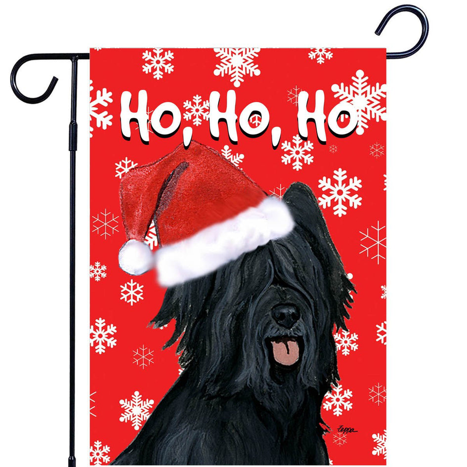 Briard Ho Ho Ho Holidays Garden Flag