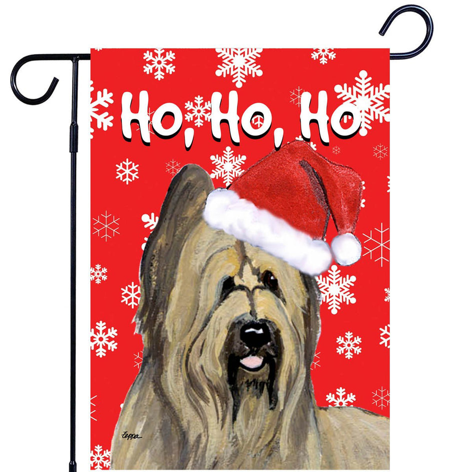 Briard Ho Ho Ho Holidays Garden Flag