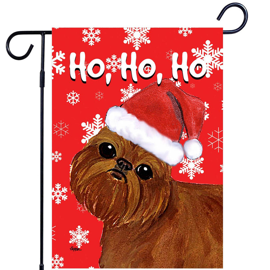 Brussels Griffon Ho Ho Ho Holidays Garden Flag