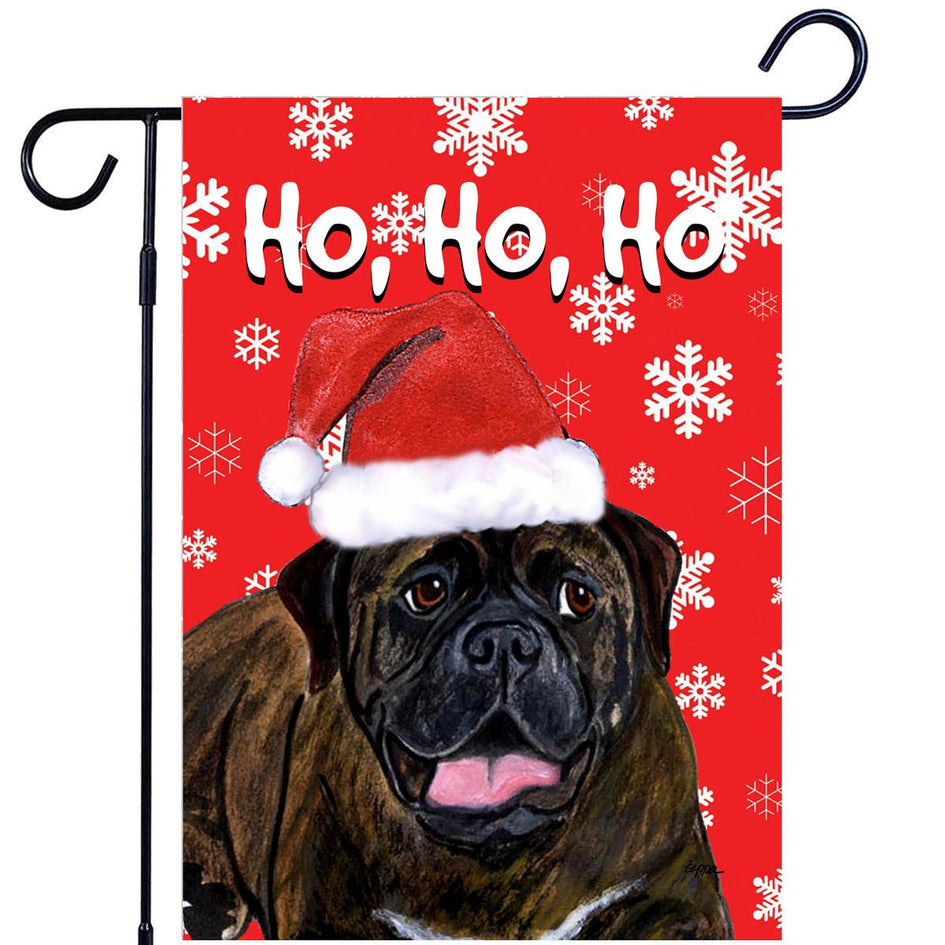 Bullmastiff Ho Ho Ho Holidays Garden Flag
