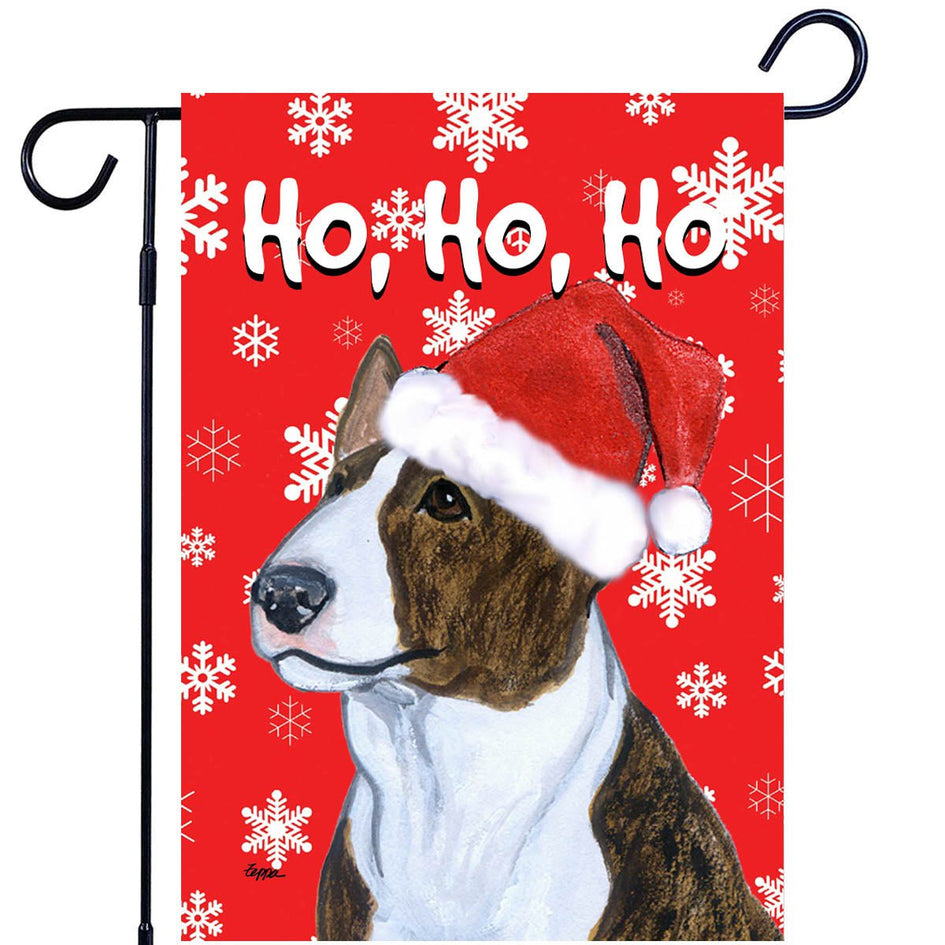 Bull Terrier Ho Ho Ho Holidays Garden Flag
