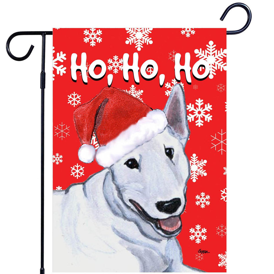 Bull Terrier Ho Ho Ho Holidays Garden Flag