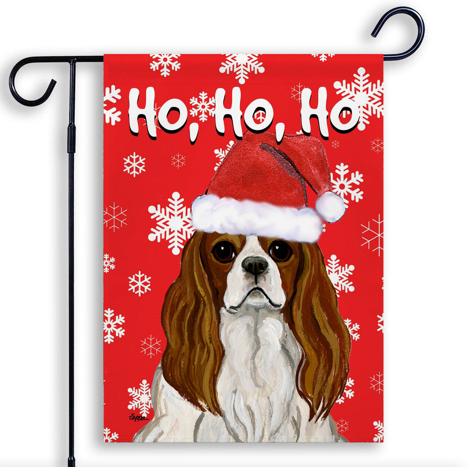 Cavalier King Charles Spaniel Ho Ho Ho Holidays Garden Flag