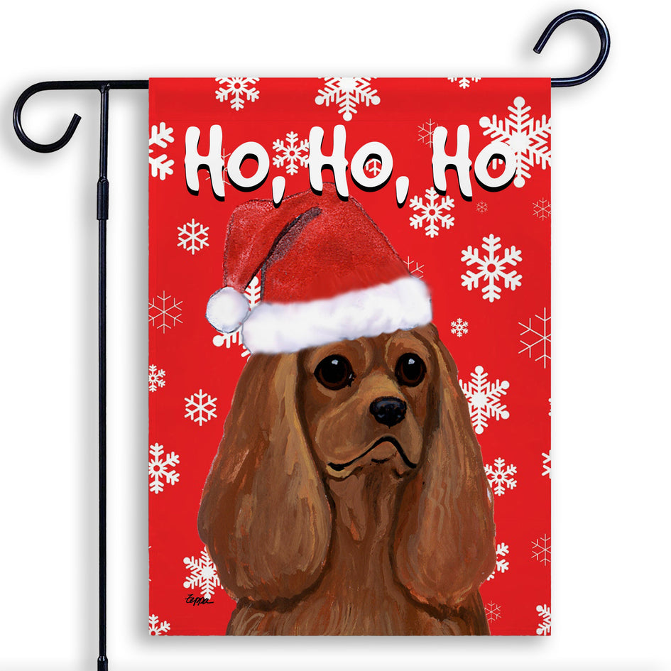 Cavalier King Charles Spaniel Ho Ho Ho Holidays Garden Flag
