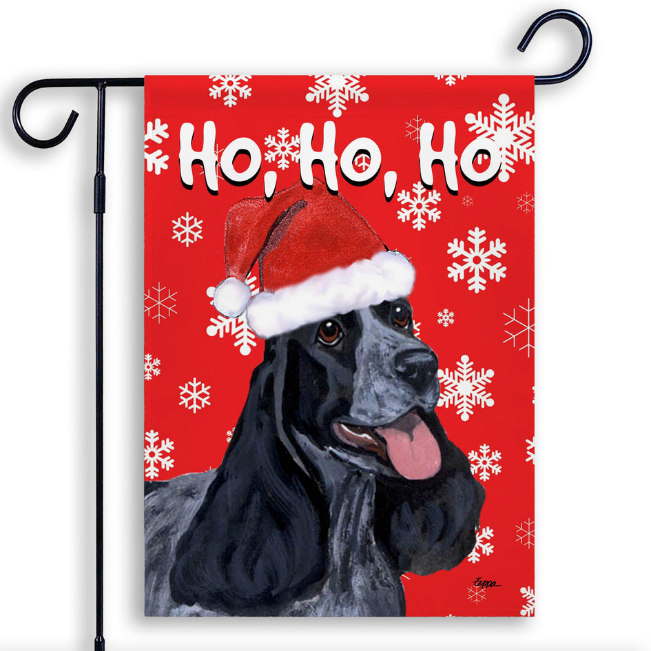 English Cocker Spaniel Ho Ho Ho Holidays Garden Flag