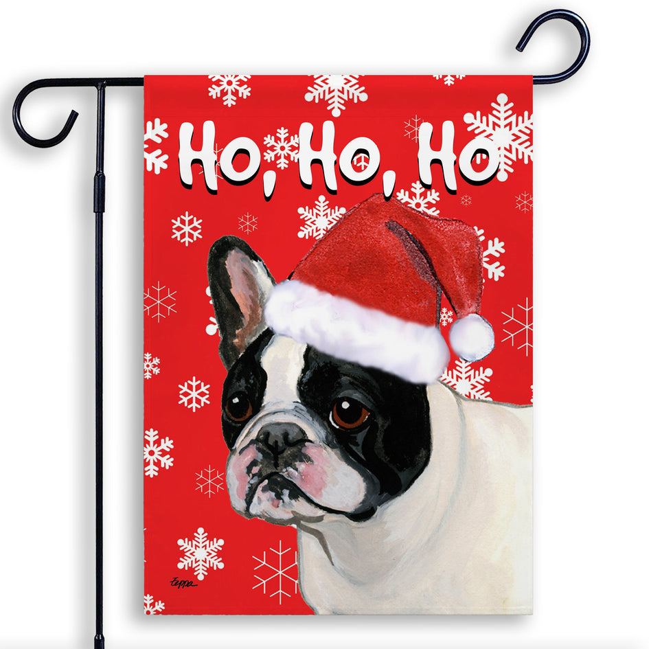 French Bulldog Ho Ho Ho Holidays Garden Flag