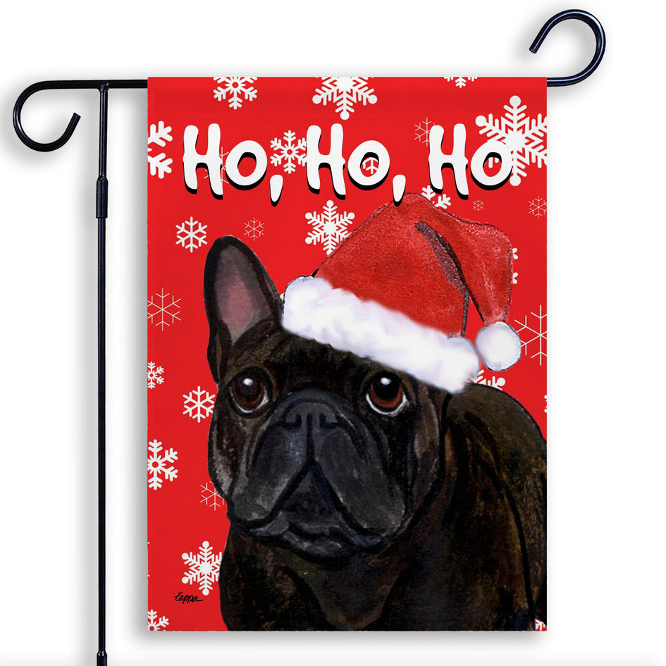French Bulldog Ho Ho Ho Holidays Garden Flag