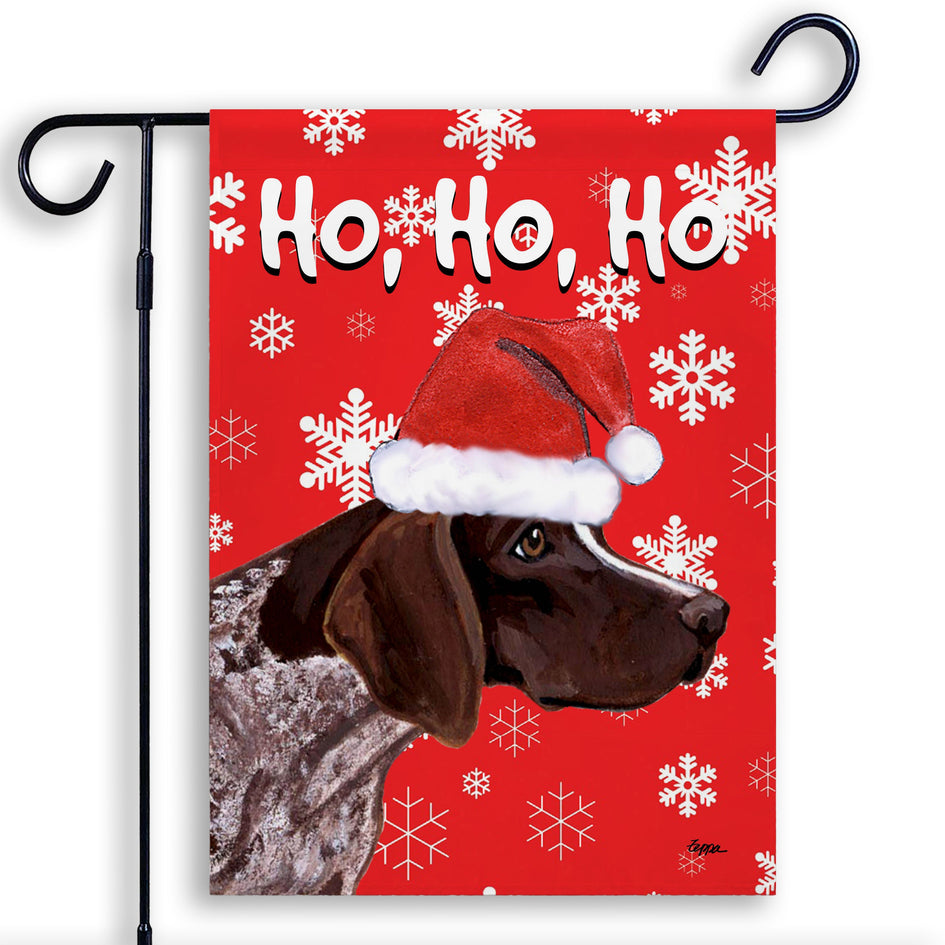 German Shorthaired Pointer Ho Ho Ho Holidays Garden Flag