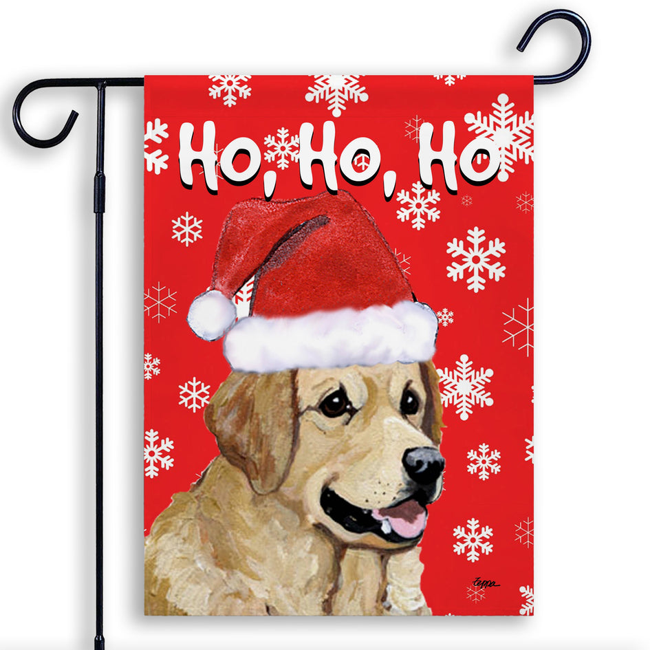 Golden Retriever Ho Ho Ho Holidays Garden Flag