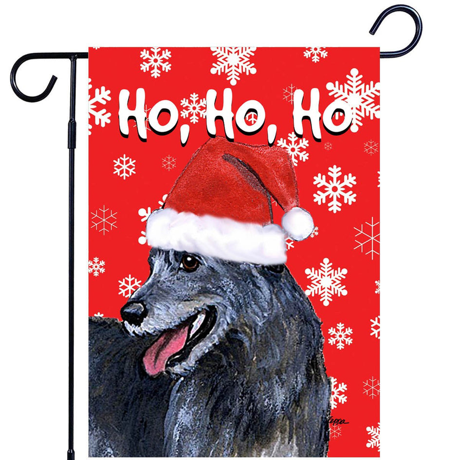 Irish Wolfhound Ho Ho Ho Holidays Garden Flag