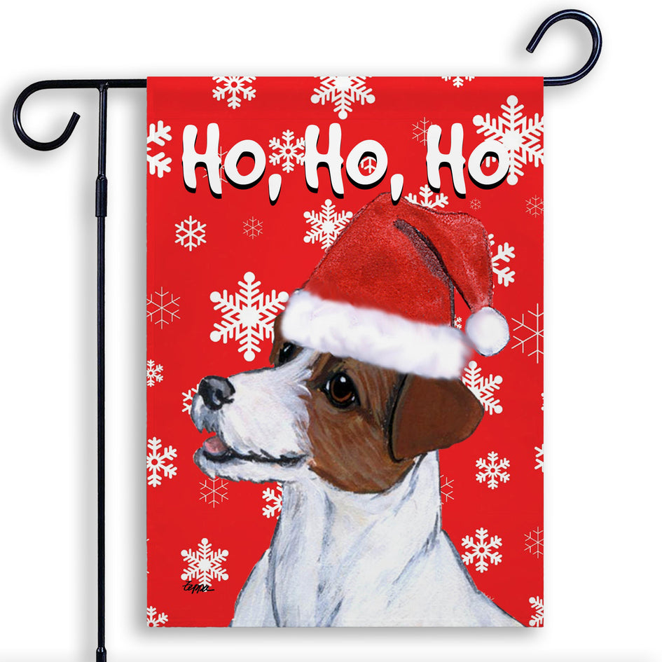 Russell Terrier Ho Ho Ho Holidays Garden Flag