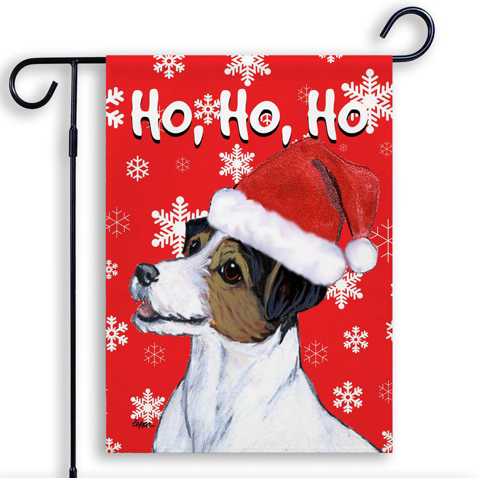 Russell Terrier Ho Ho Ho Holidays Garden Flag