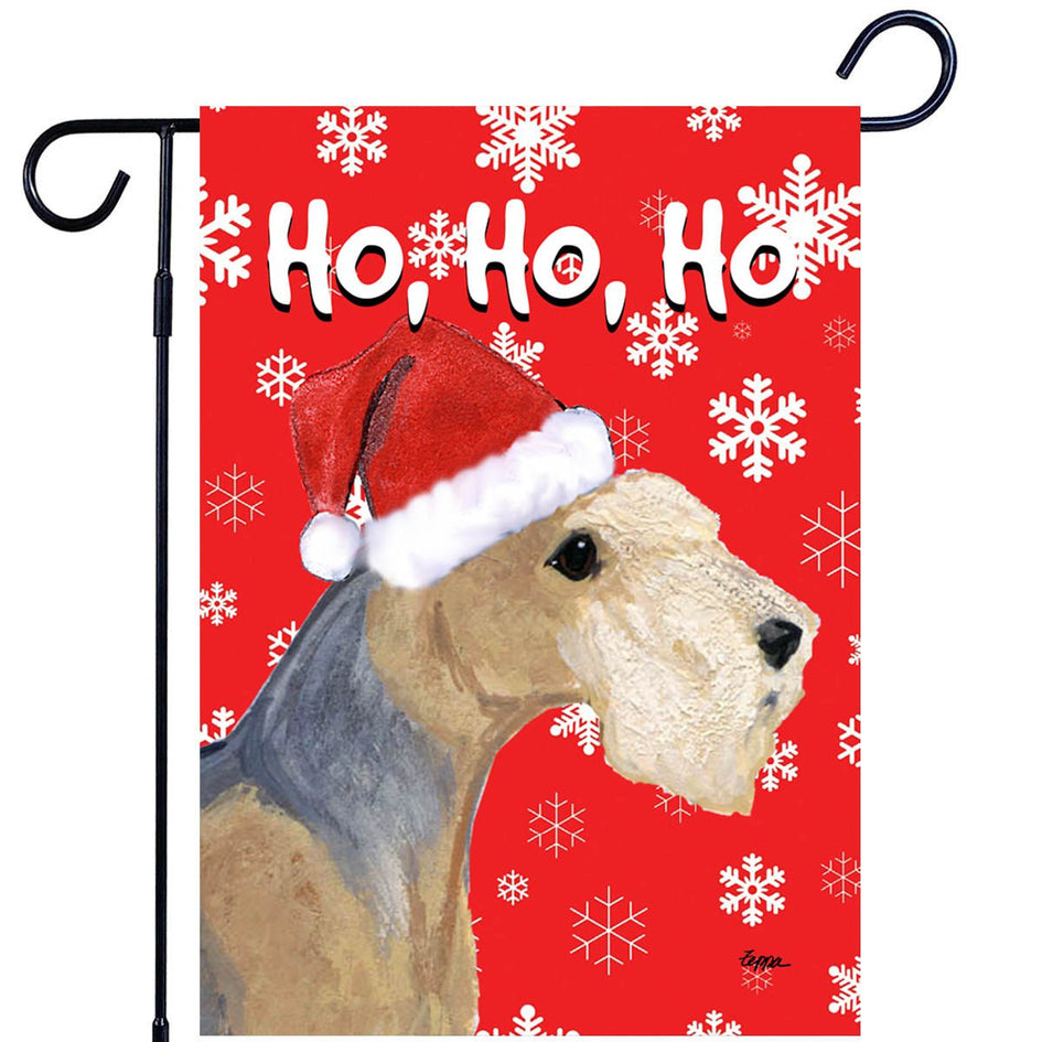 Lakeland Terrier Ho Ho Ho Holidays Garden Flag