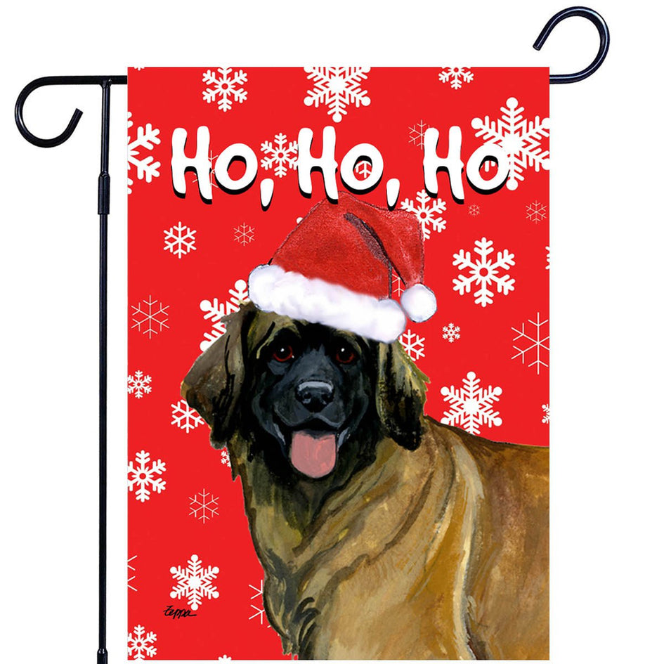 Leonberger Ho Ho Ho Holidays Garden Flag