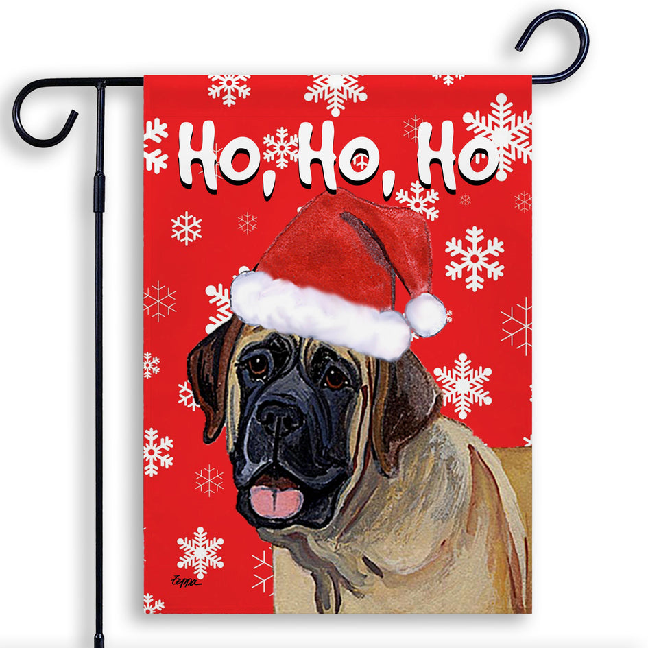 Mastiff Ho Ho Ho Holidays Garden Flag