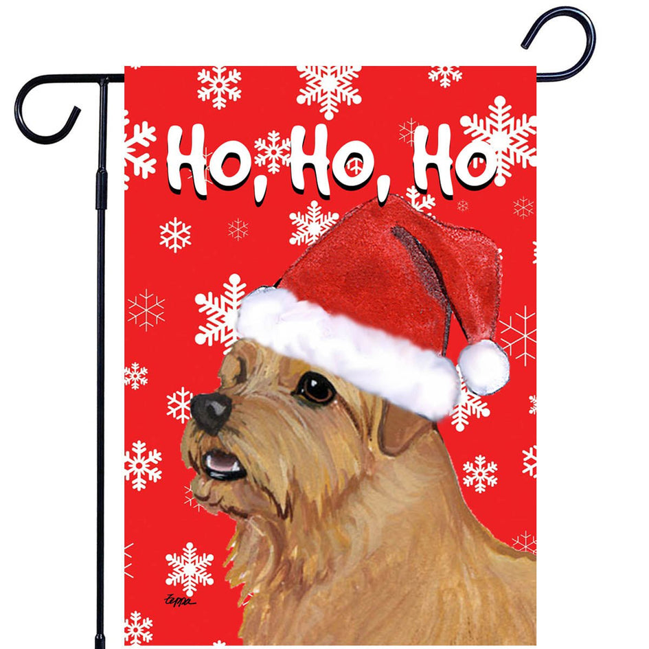 Norfolk Terrier Ho Ho Ho Holidays Garden Flag