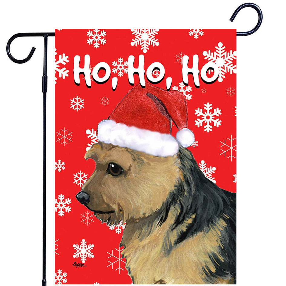 Norwich Terrier Ho Ho Ho Holidays Garden Flag