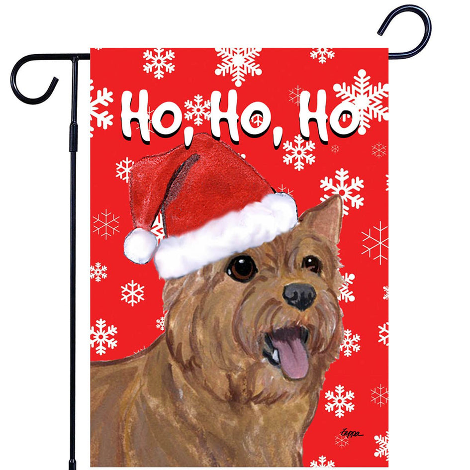 Norwich Terrier Ho Ho Ho Holidays Garden Flag