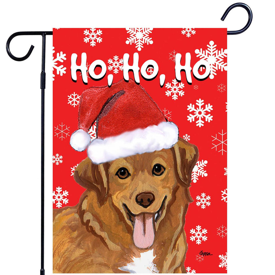 Nova Scotia Duck Tolling Retriever Ho Ho Ho Holidays Garden Flag