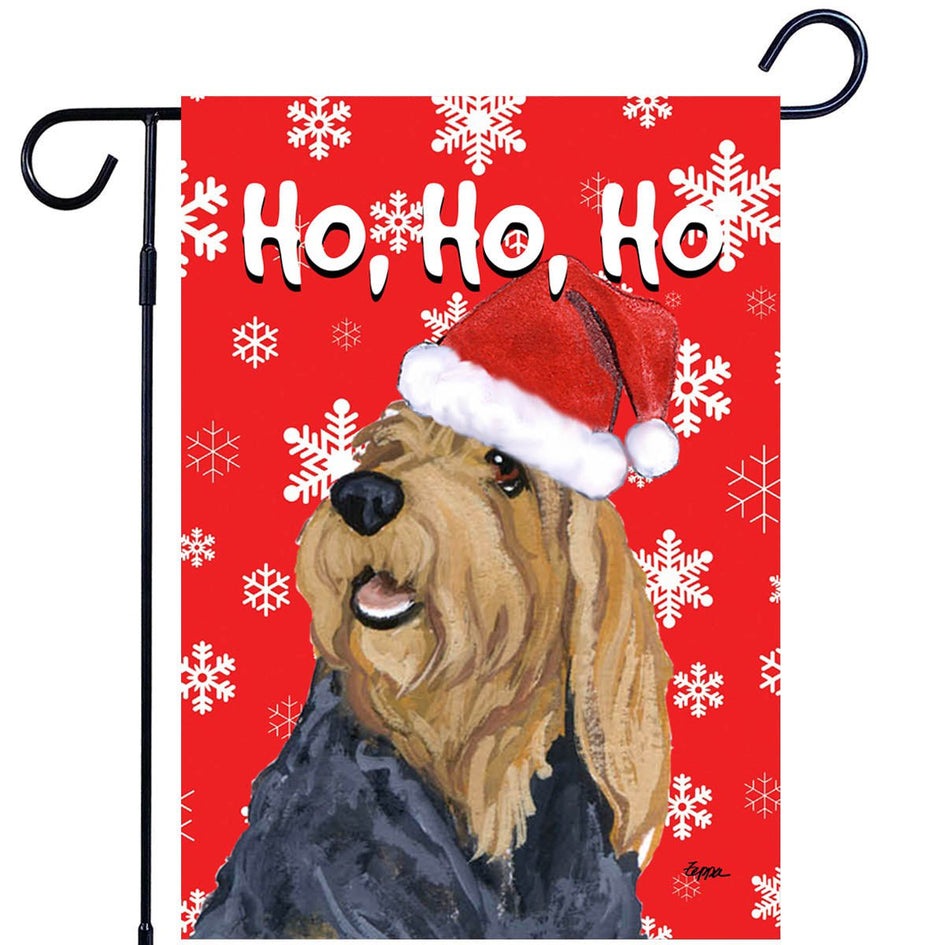 Otterhound Ho Ho Ho Holidays Garden Flag