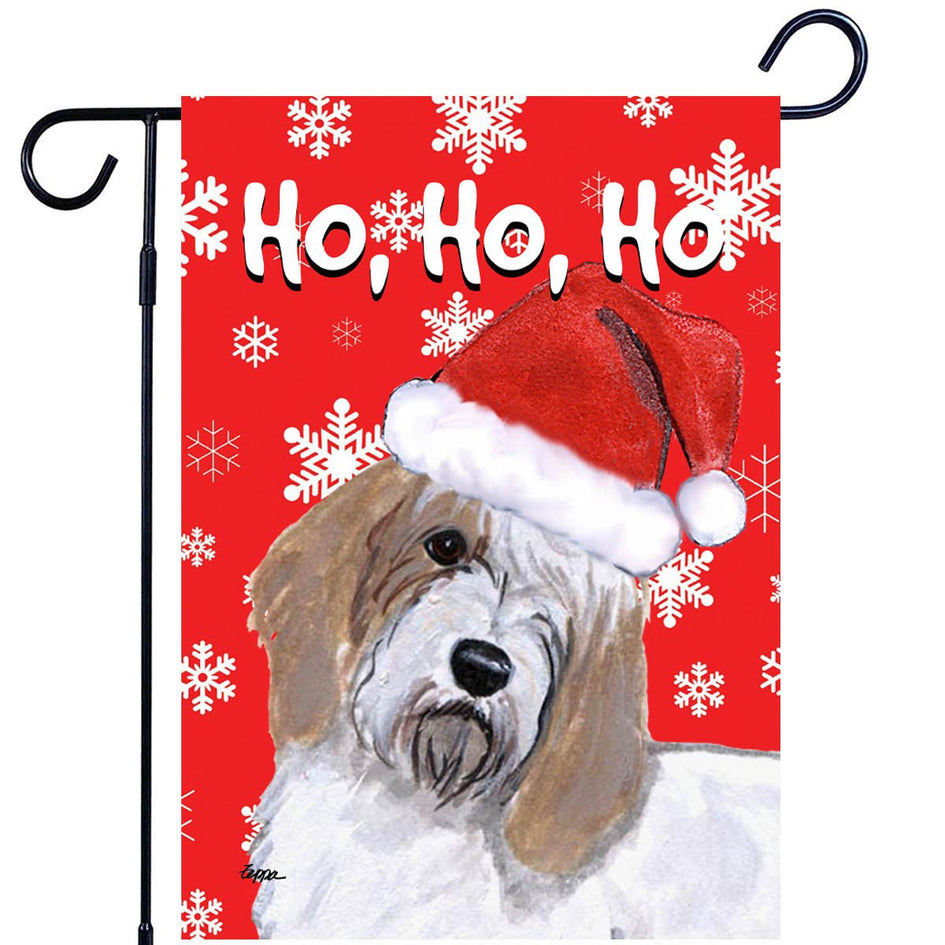 Petite Basset Griffon Vendeen Ho Ho Ho Holidays Garden Flag