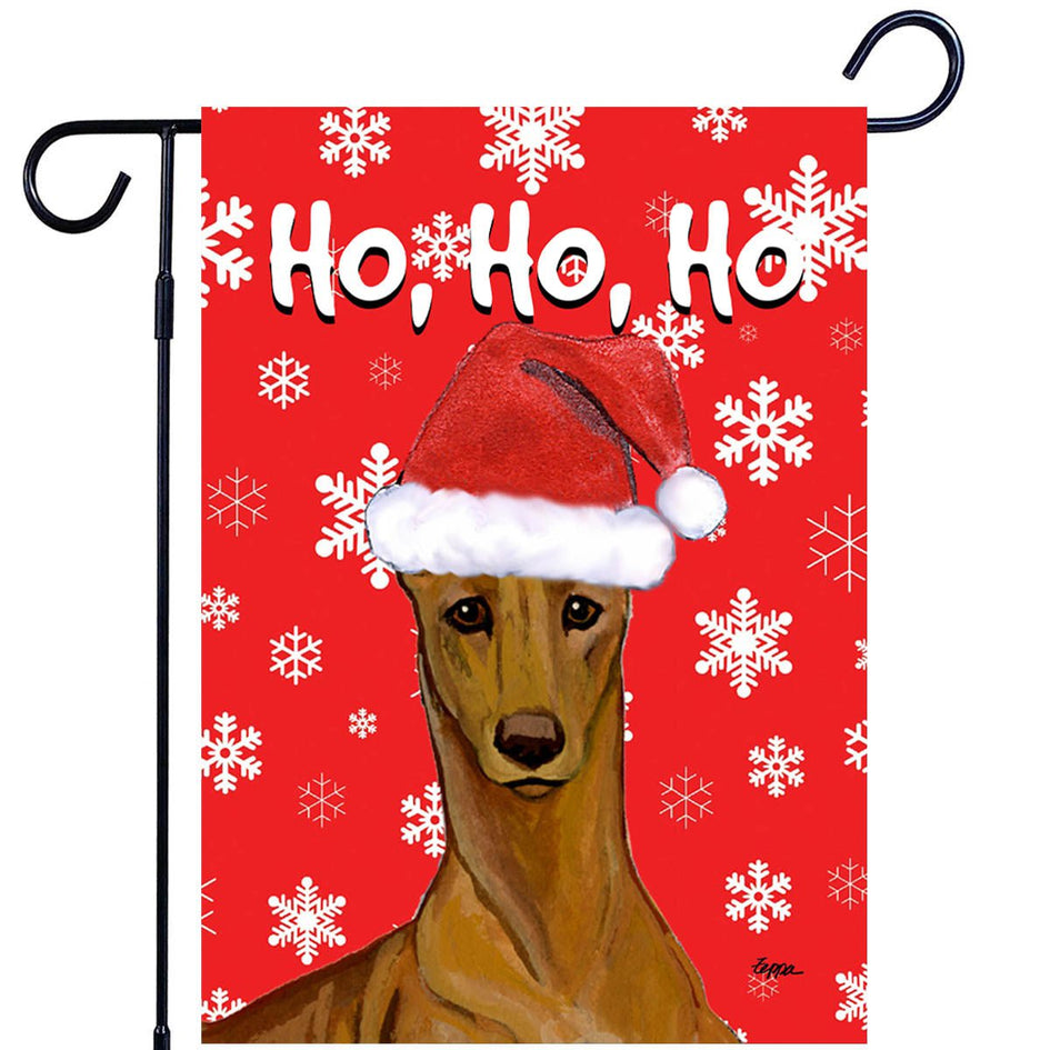 Pharaoh Hound Ho Ho Ho Holidays Garden Flag
