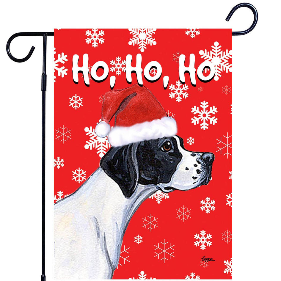 Pointer Ho Ho Ho Holidays Garden Flag