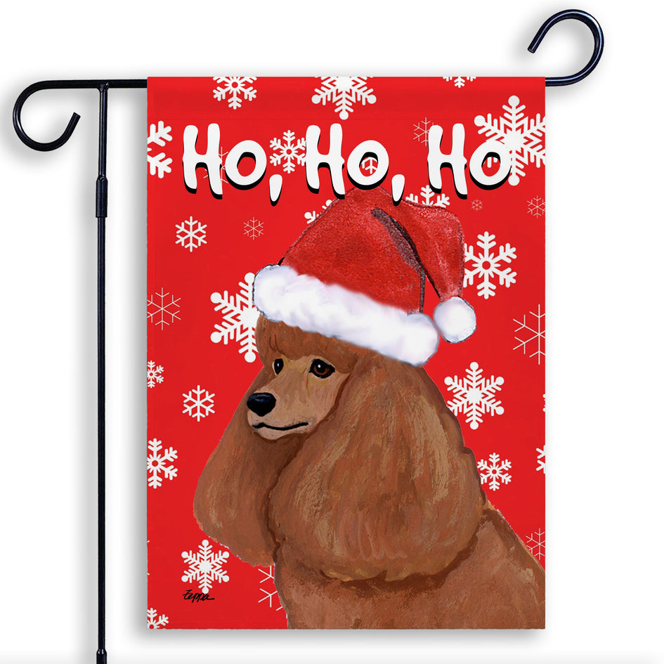 Poodle Ho Ho Ho Holidays Garden Flag