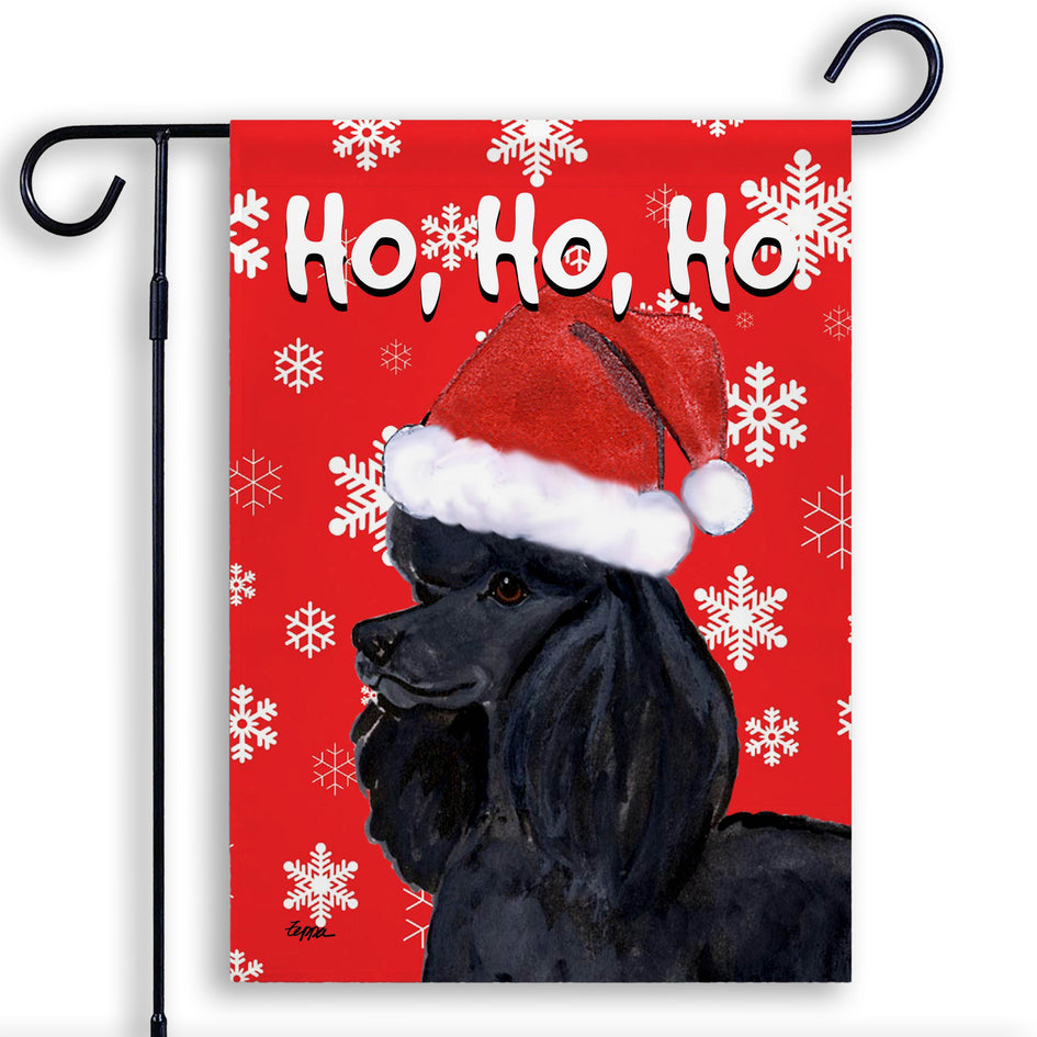 Poodle Ho Ho Ho Holidays Garden Flag