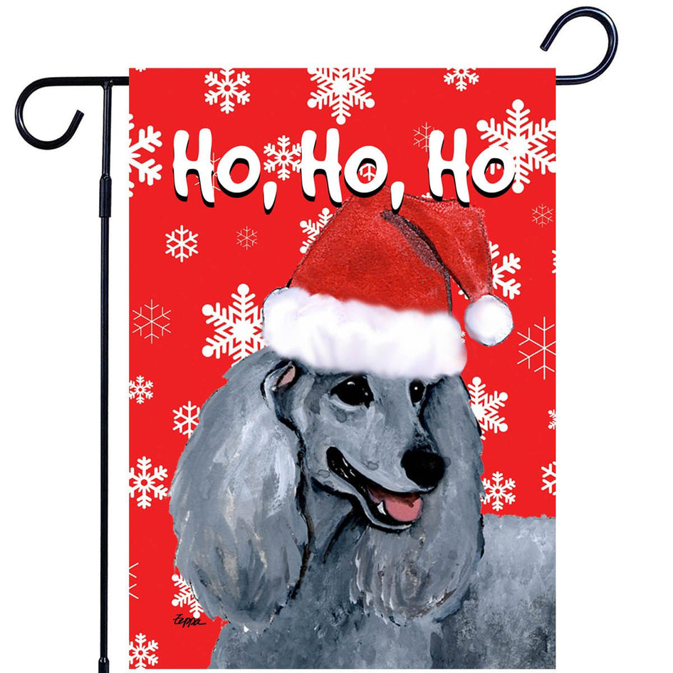 Poodle Ho Ho Ho Holidays Garden Flag