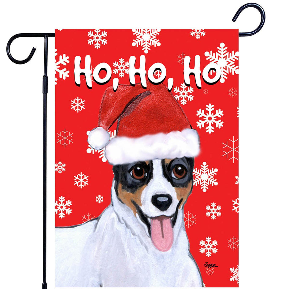 Rat Terrier Ho Ho Ho Holidays Garden Flag