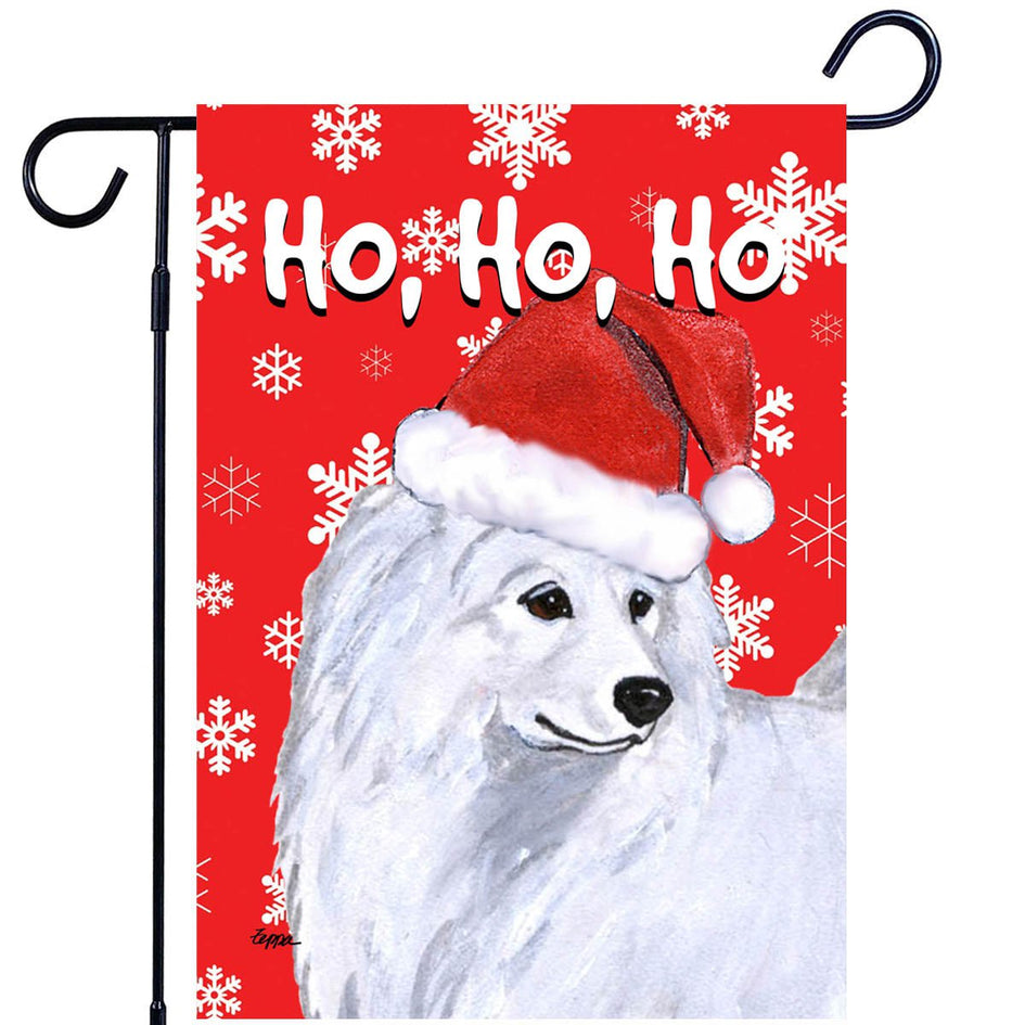 Samoyed Ho Ho Ho Holidays Garden Flag