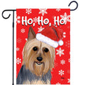 Silky Terrier Ho Ho Ho Holidays Garden Flag