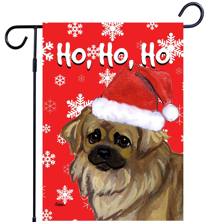 Tibetan Spaniel Ho Ho Ho Holidays Garden Flag
