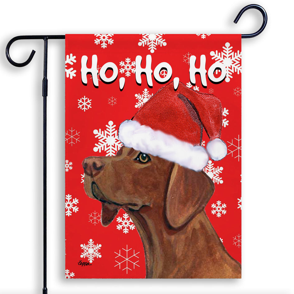 Vizsla Ho Ho Ho Holidays Garden Flag