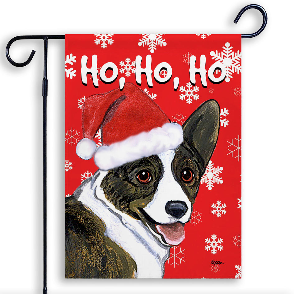 Cardigan Welsh Corgi  Ho Ho Ho Holidays Garden Flag